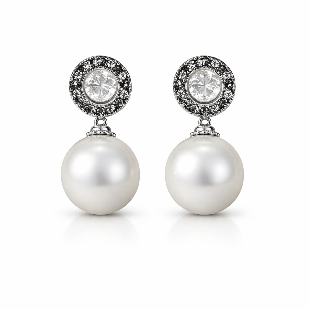 Pearl Marcasite Earrings