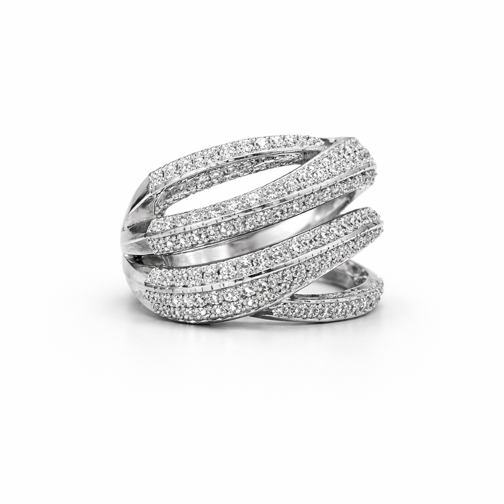 Silver ring with multiple bands 