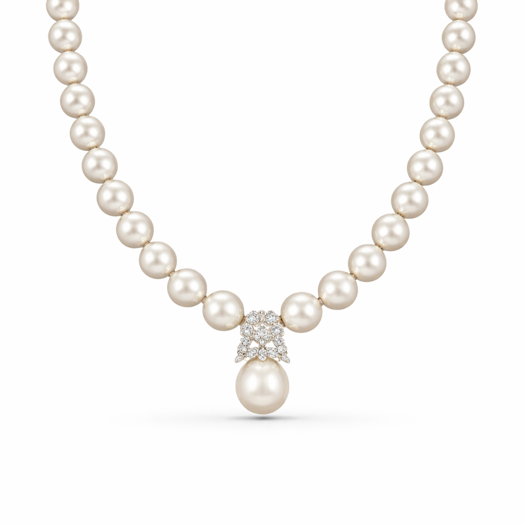 Graceful Silver Pearl Chain
