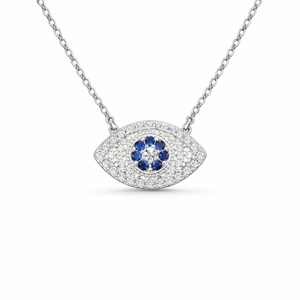 Blue Shield Evil Eye Pendant