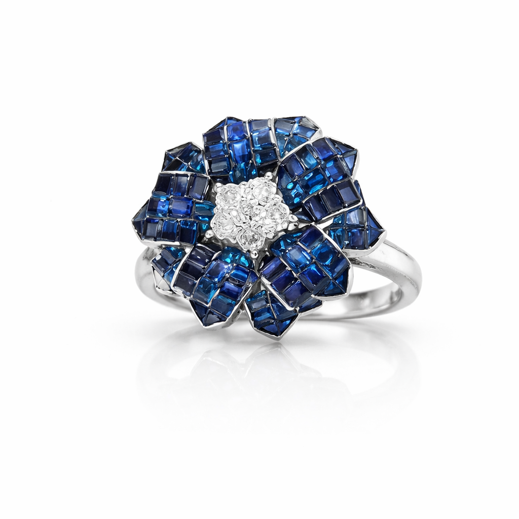 Nayra Blue Floral Ring