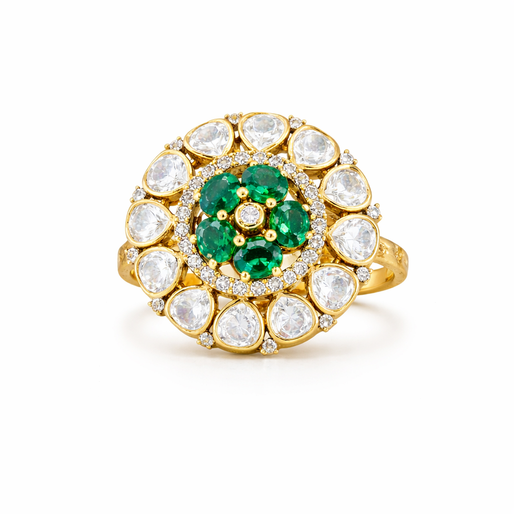 Vanya Gold Polish Polki Ring