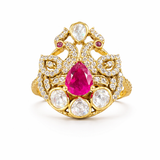 Rhea Gold Polish Polki Ring