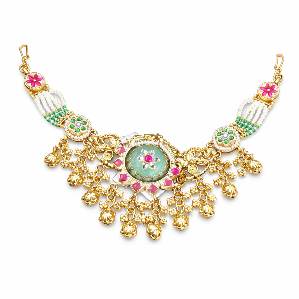 Aahana Gold Polish Choker Necklace