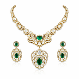 Meera Emerald Polki Necklace Set