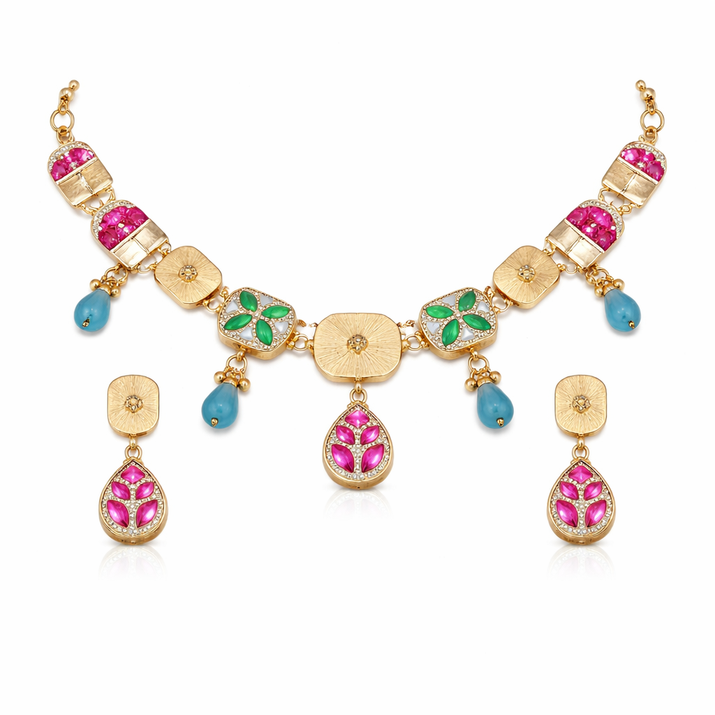 Aadira Gold Polish Necklace Set