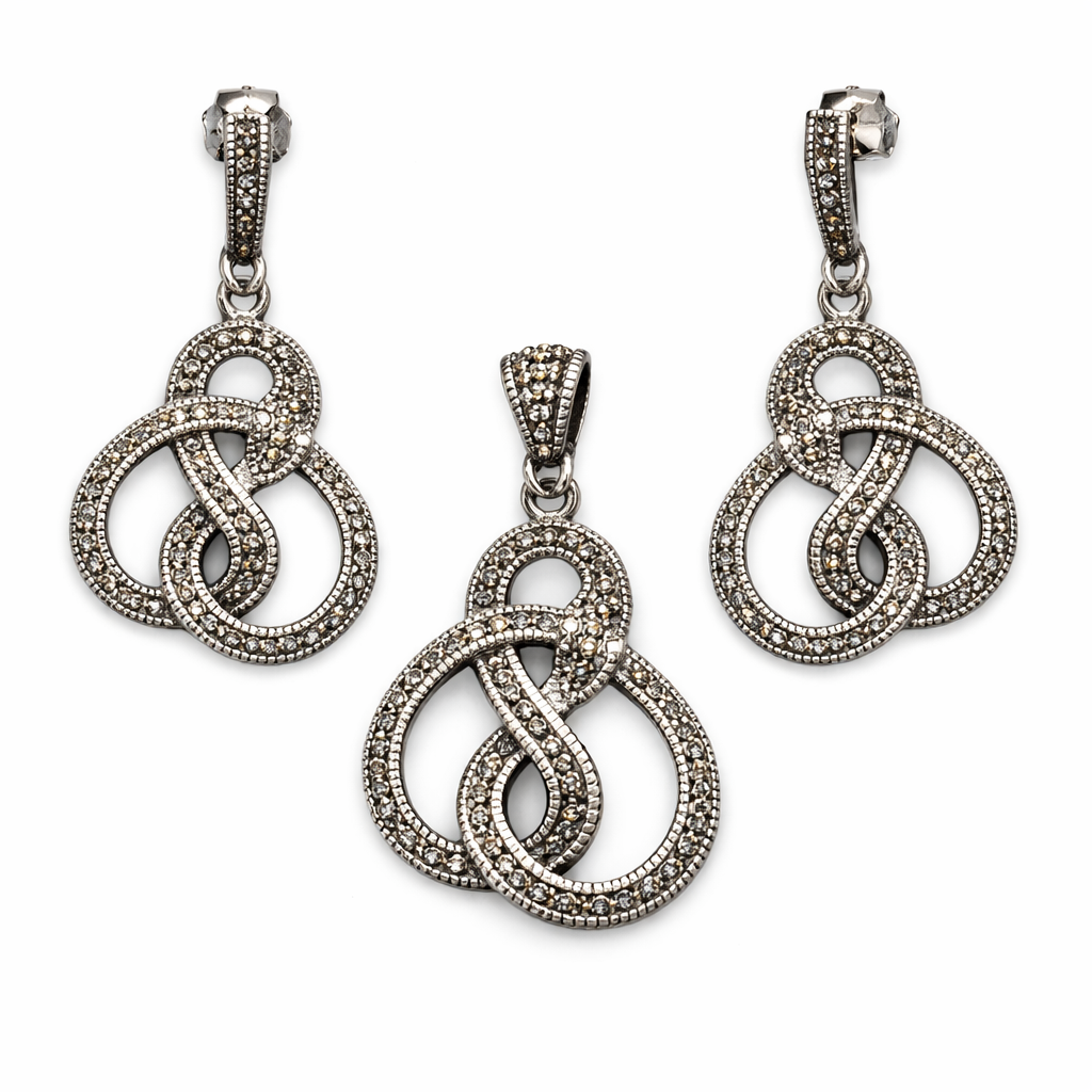 Pristine Marcasite Pendant Set