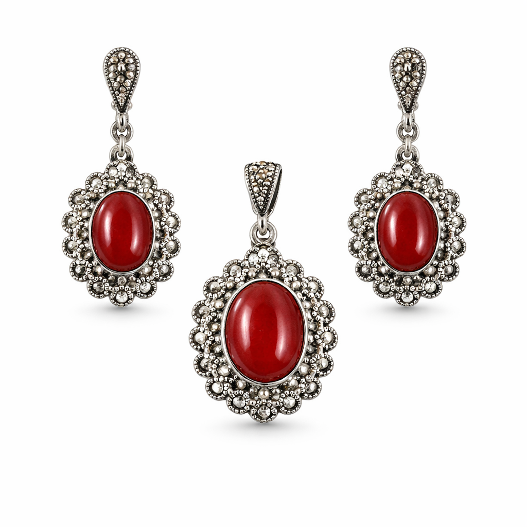 Rumi Marcasite Pendant Set