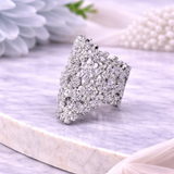 Crystal Bloom Silver Ring