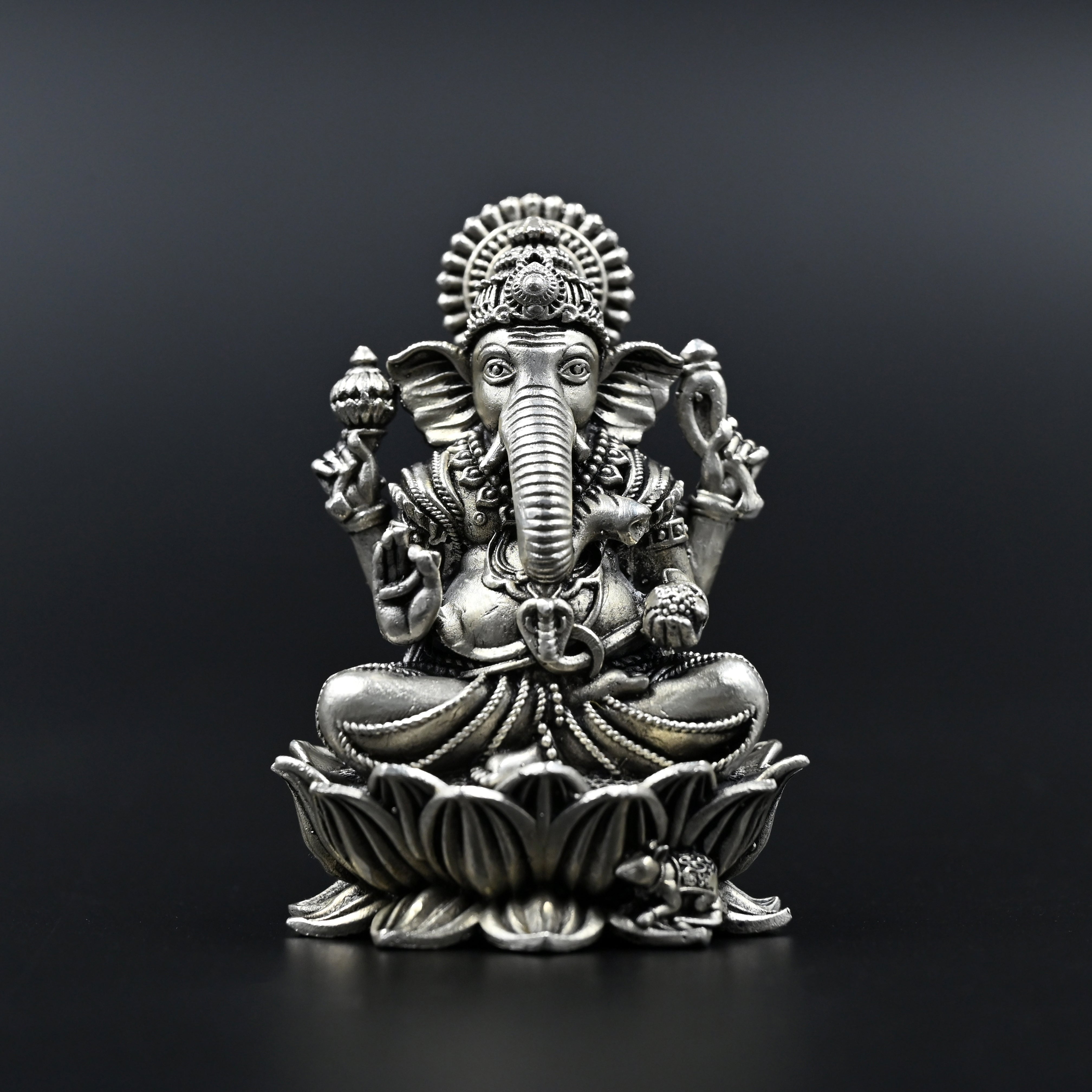 Mangalmay Laxmi Ganesh Silver Idol Set