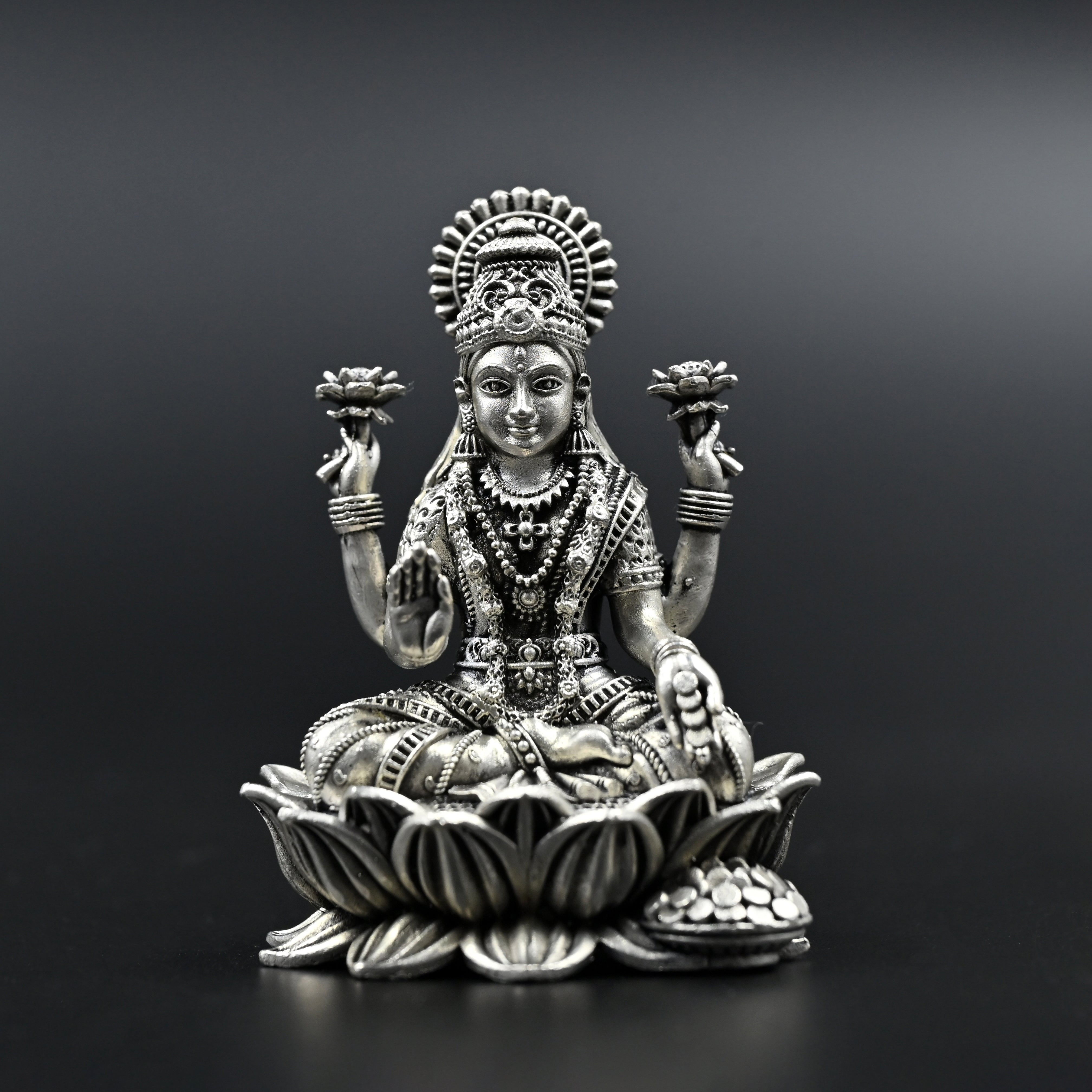 Mangalmay Laxmi Ganesh Silver Idol Set