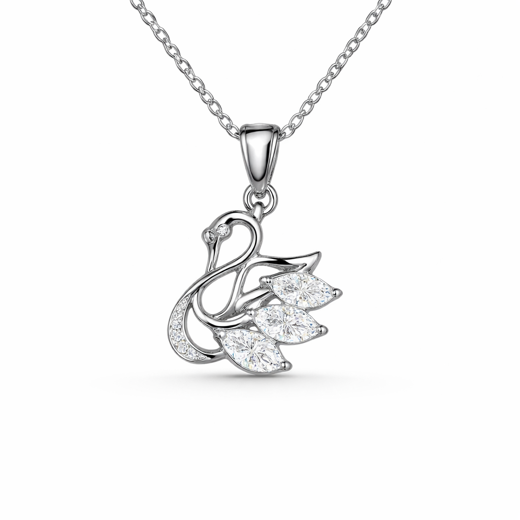 Silver swan shaped pendant 