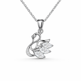 Silver swan shaped pendant 
