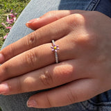 Eden Bloom Silver Ring wearing in finger