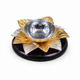 Dual Tone Silver Lotus Diya