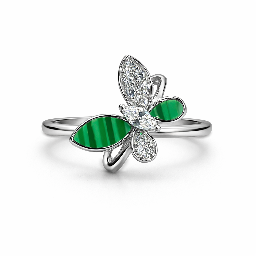 Silver Fern Whisper Ring
