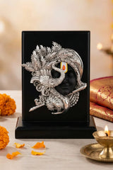 999 Silver Plated Shringar Krishna Face Idol on Premium MDF Base