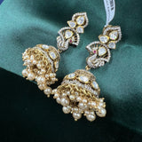 Vaishnavi Gold Polish Moissanite Polki Jhumkas