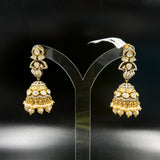 Vaishnavi Gold Polish Moissanite Polki Jhumkas