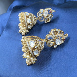 Shakti Gold Polish Mossianite Polki Jhumkas