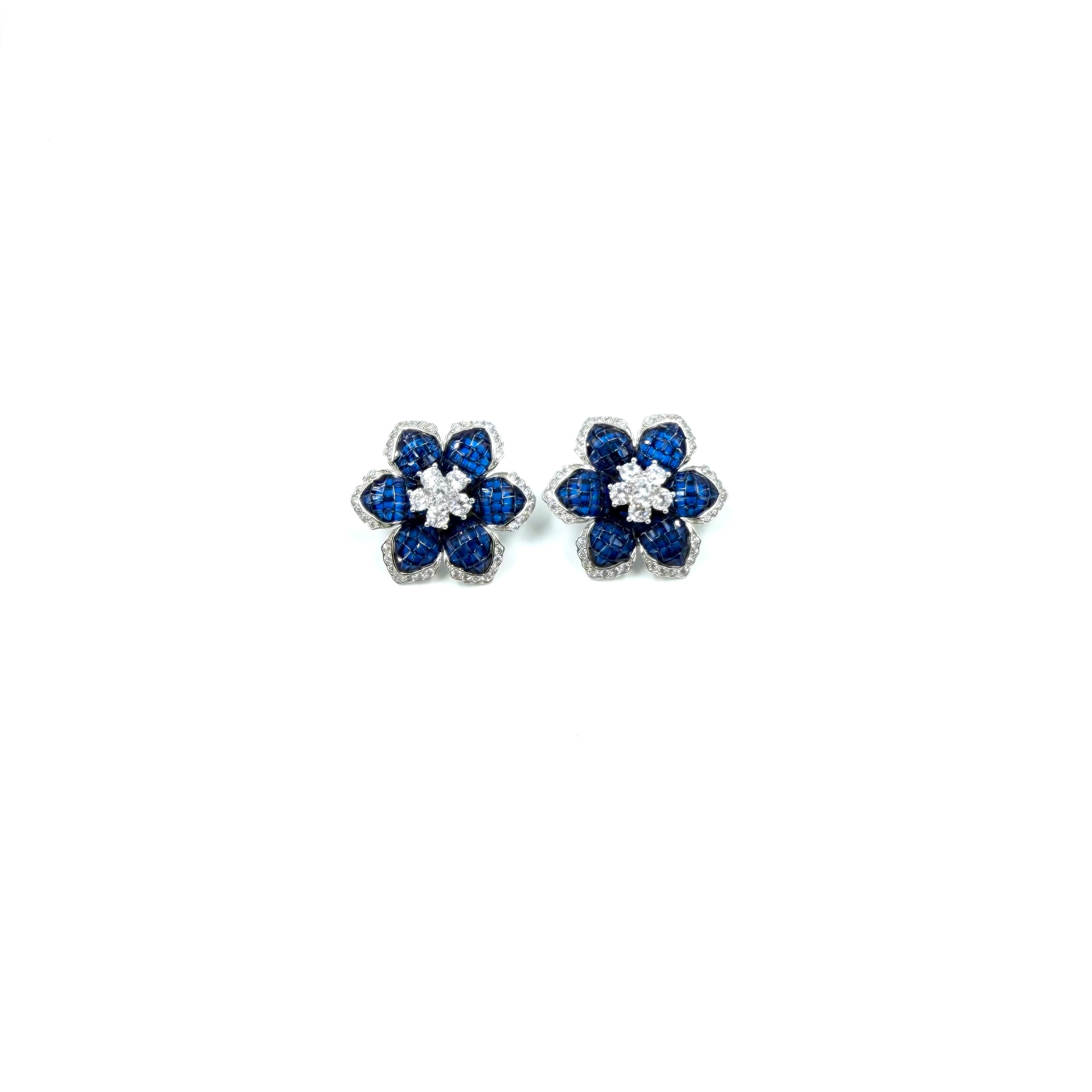 Sapphire blossom party earrings