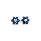 Sapphire blossom party earrings