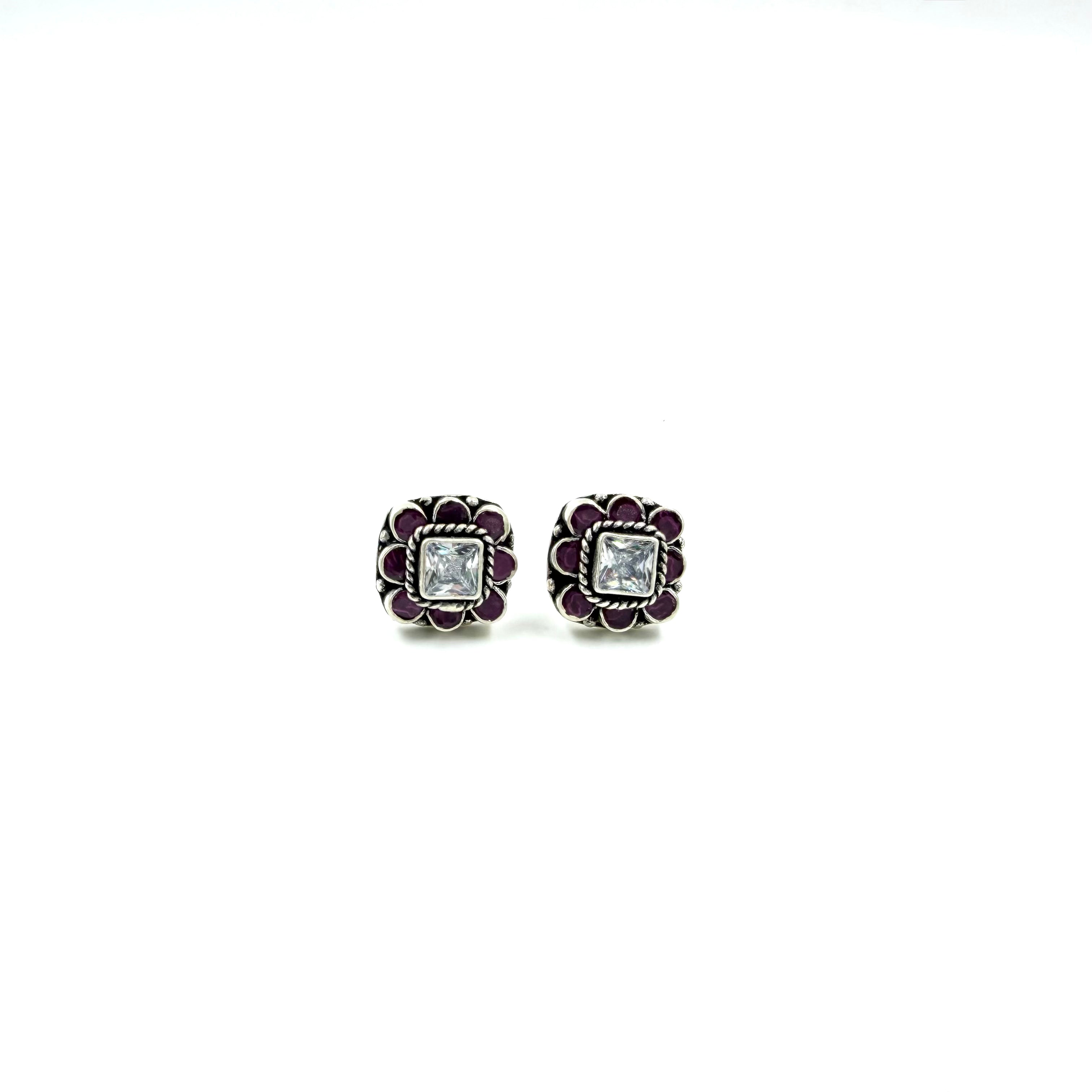 Crimson Frame Earrings