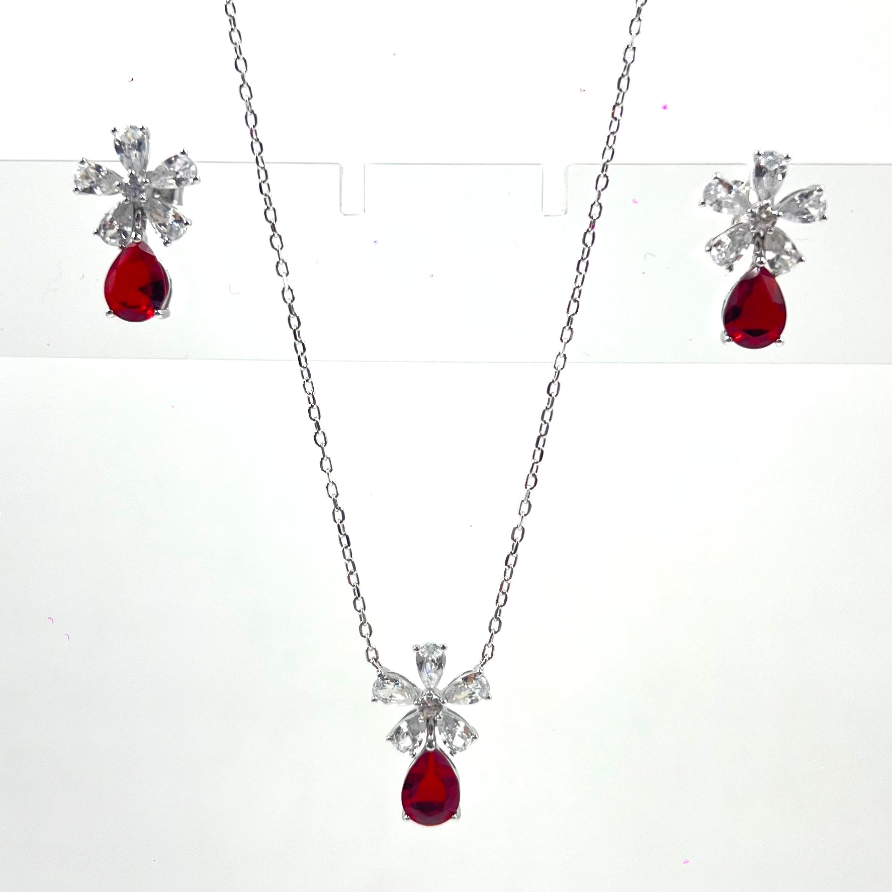 Ruby Radiance Pendant Set