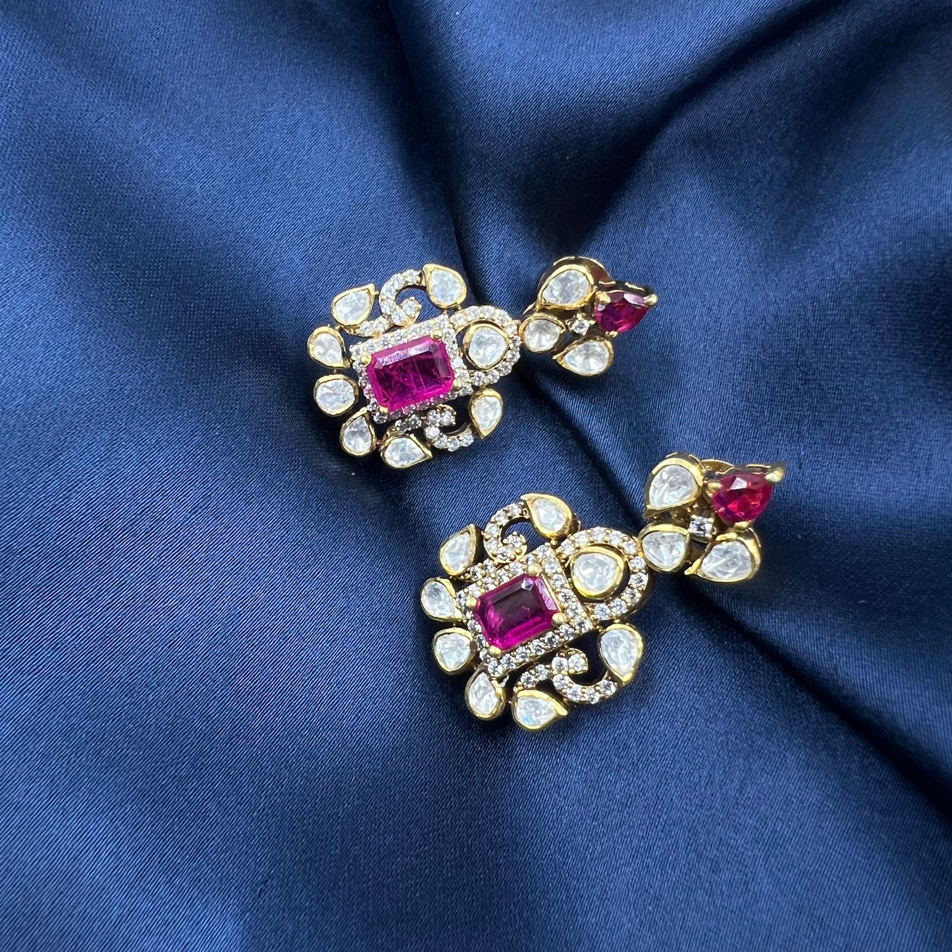 Rajkumari Ruby Pendant Set