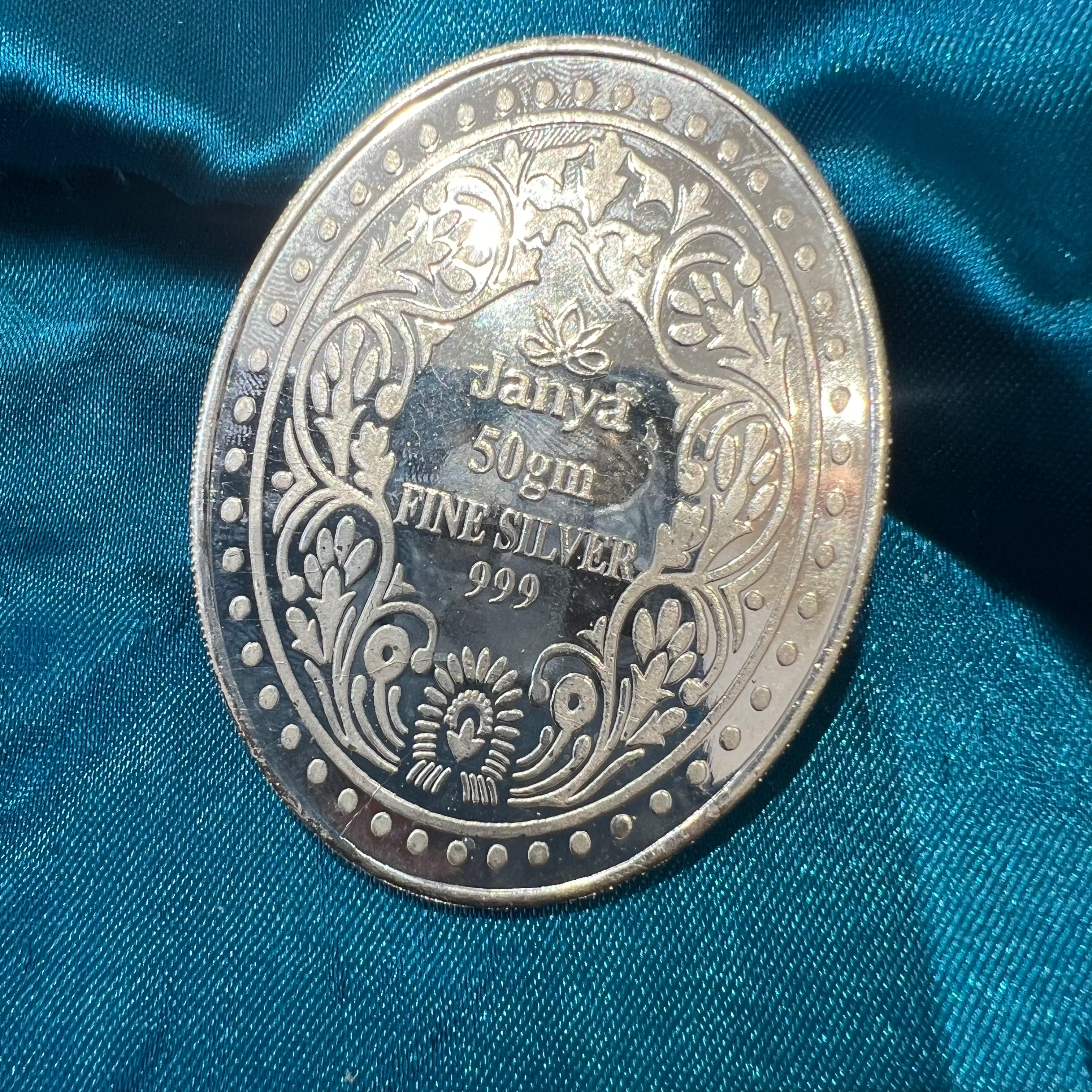 Pure Silver 50 grams - Oval Coin - Queen Victoria