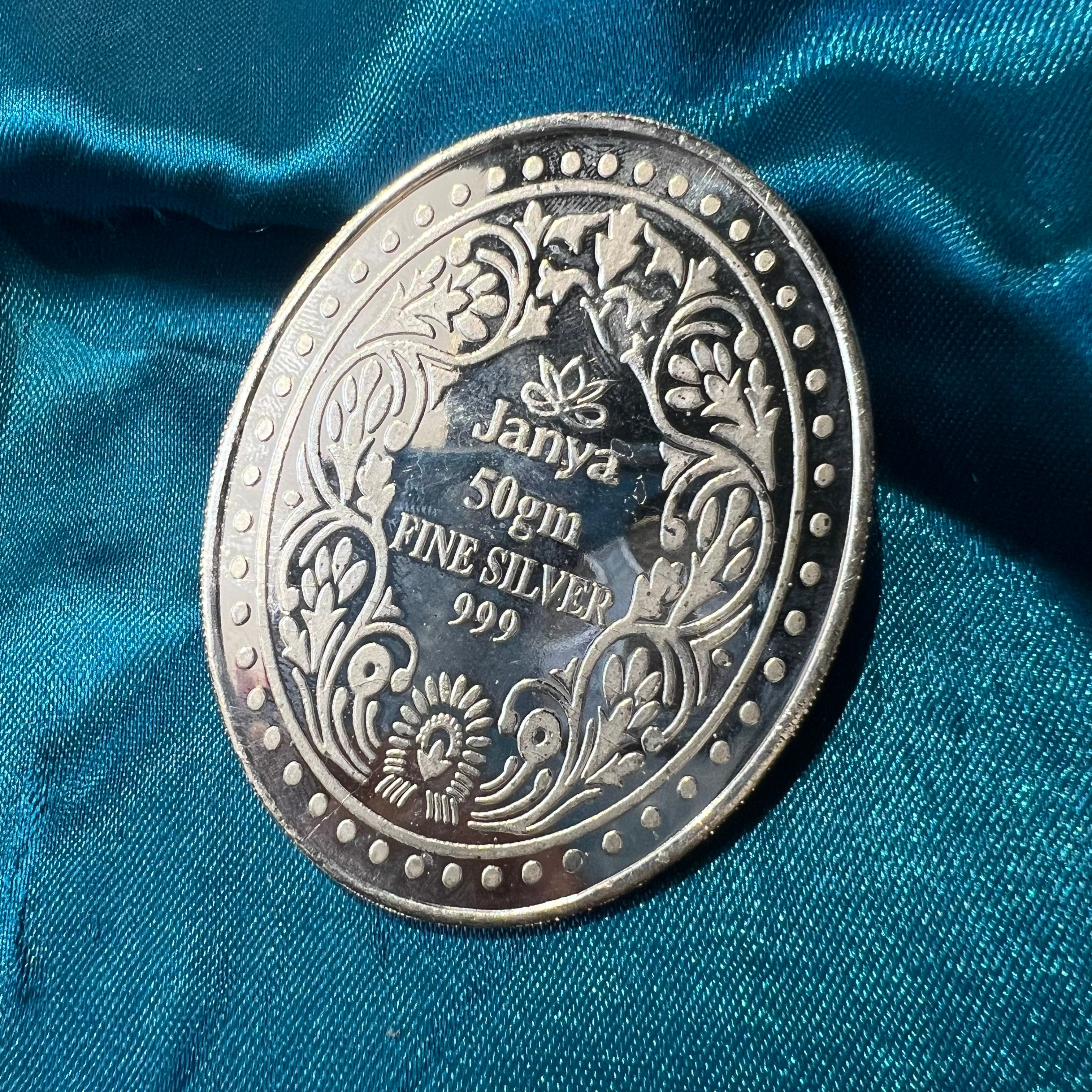 Pure Silver 50 grams - Oval Coin - Queen Victoria