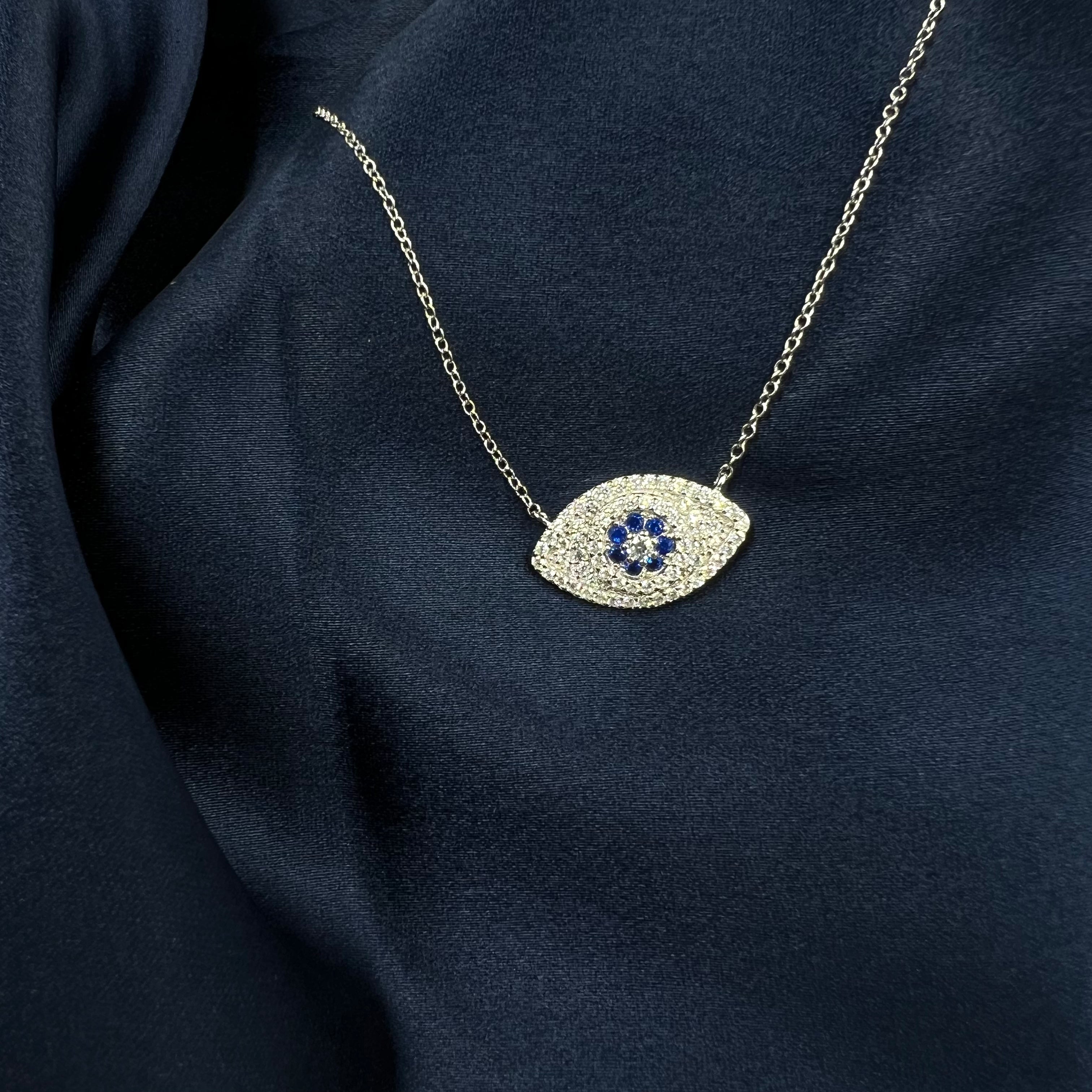 Blue Shield Evil Eye Pendant