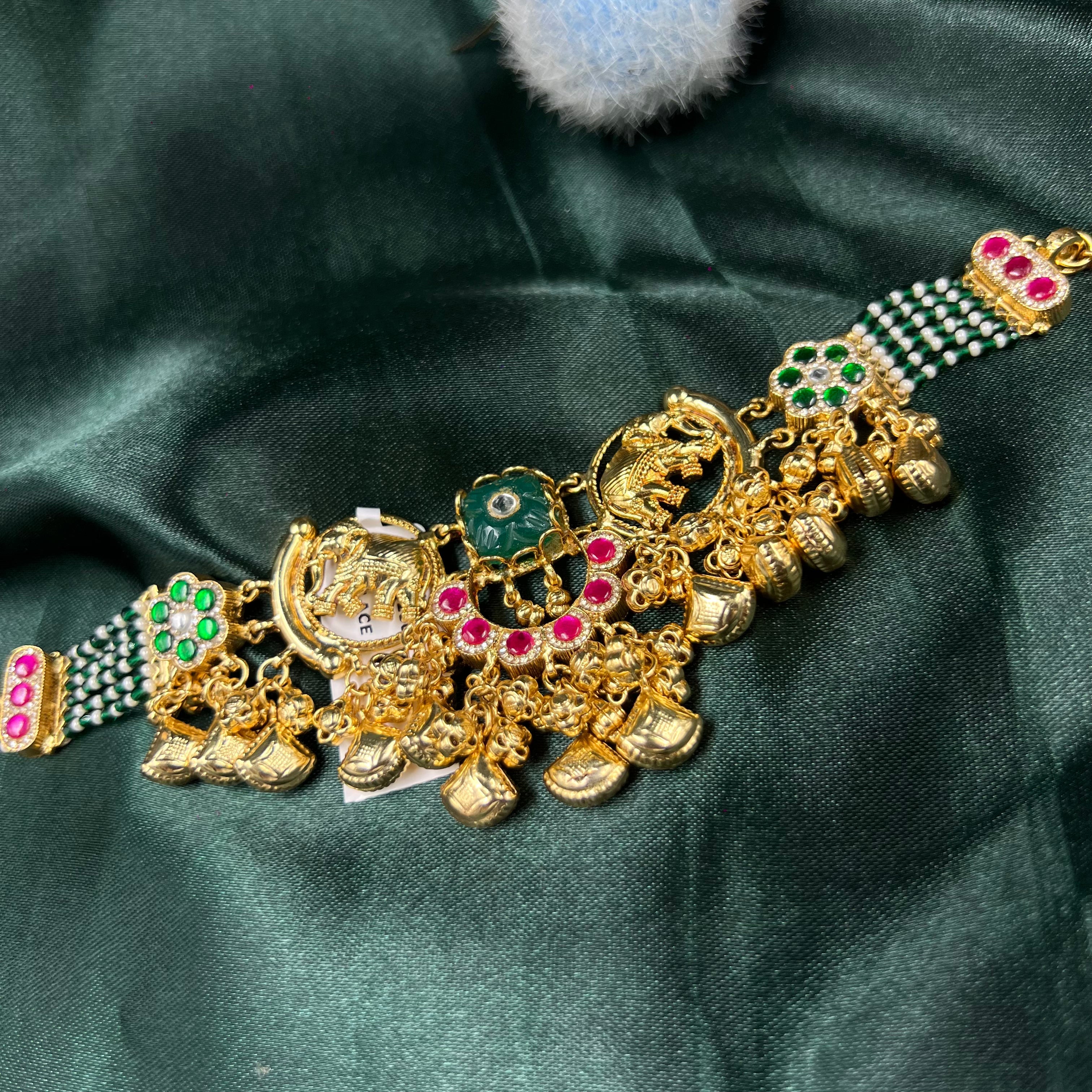 Gajanan Temple Gold Polish Choker Necklace