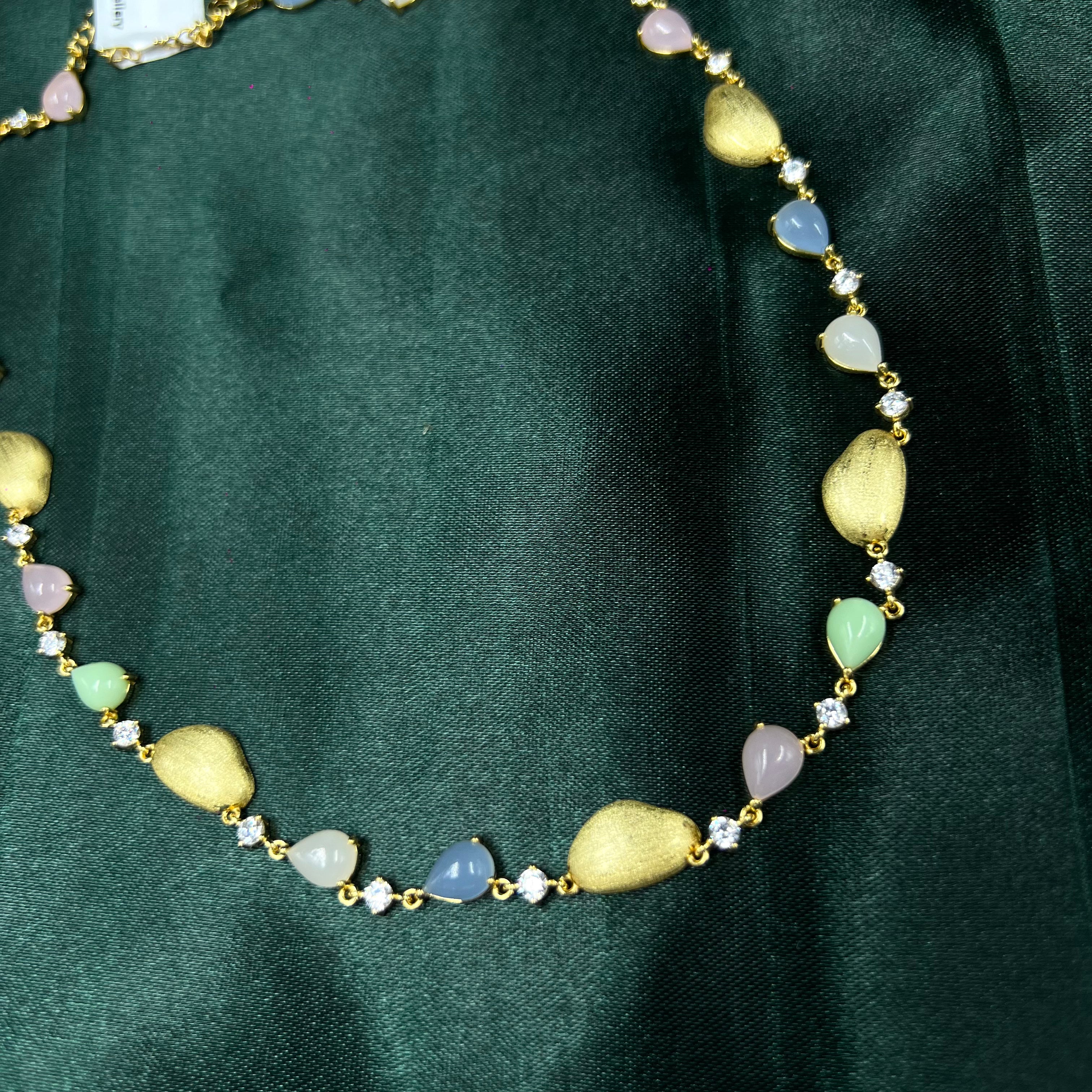 Sleek Gold Luxe Set of Necklace, Bracelet, Earrings & Rings