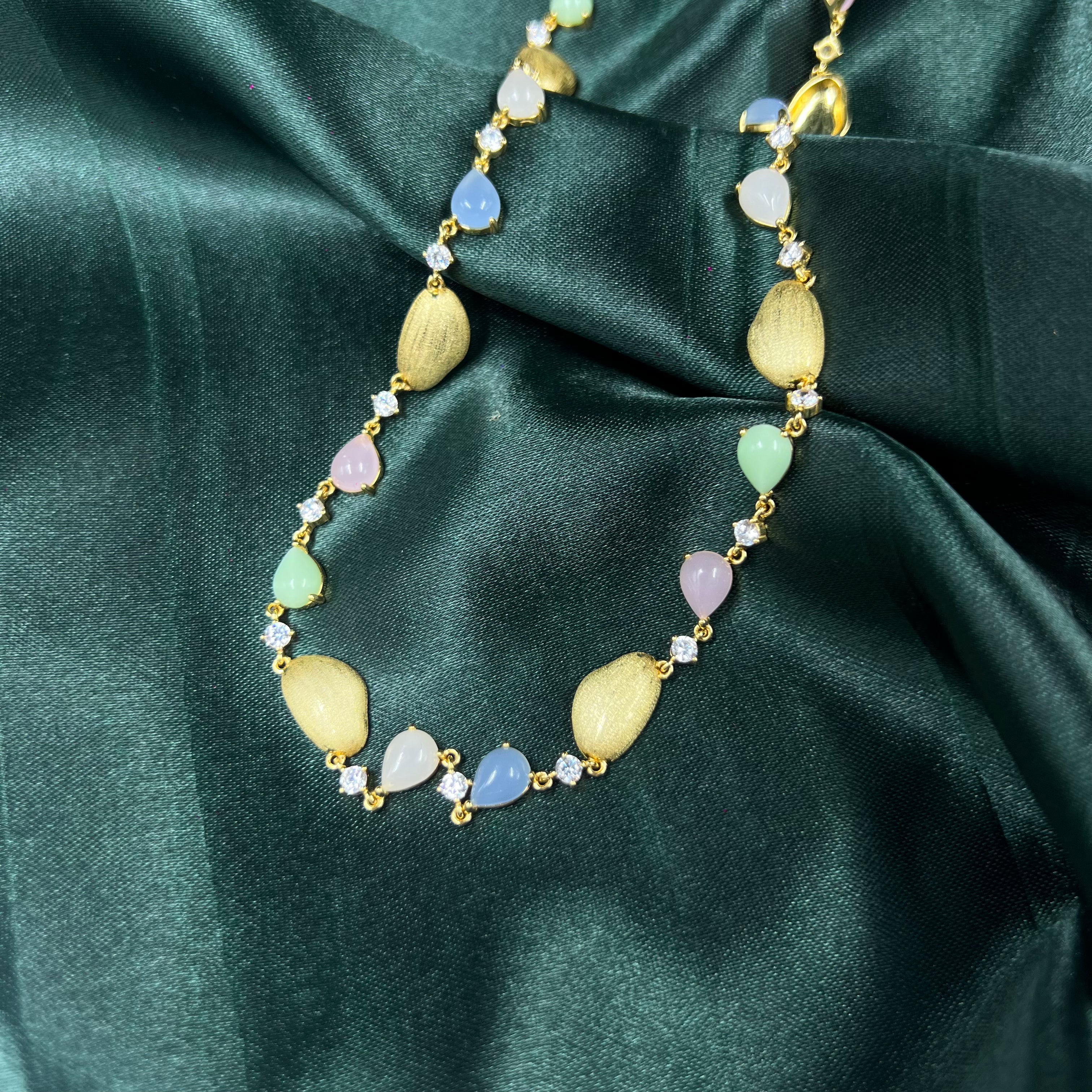 Sleek Gold Luxe Set of Necklace, Bracelet, Earrings & Rings