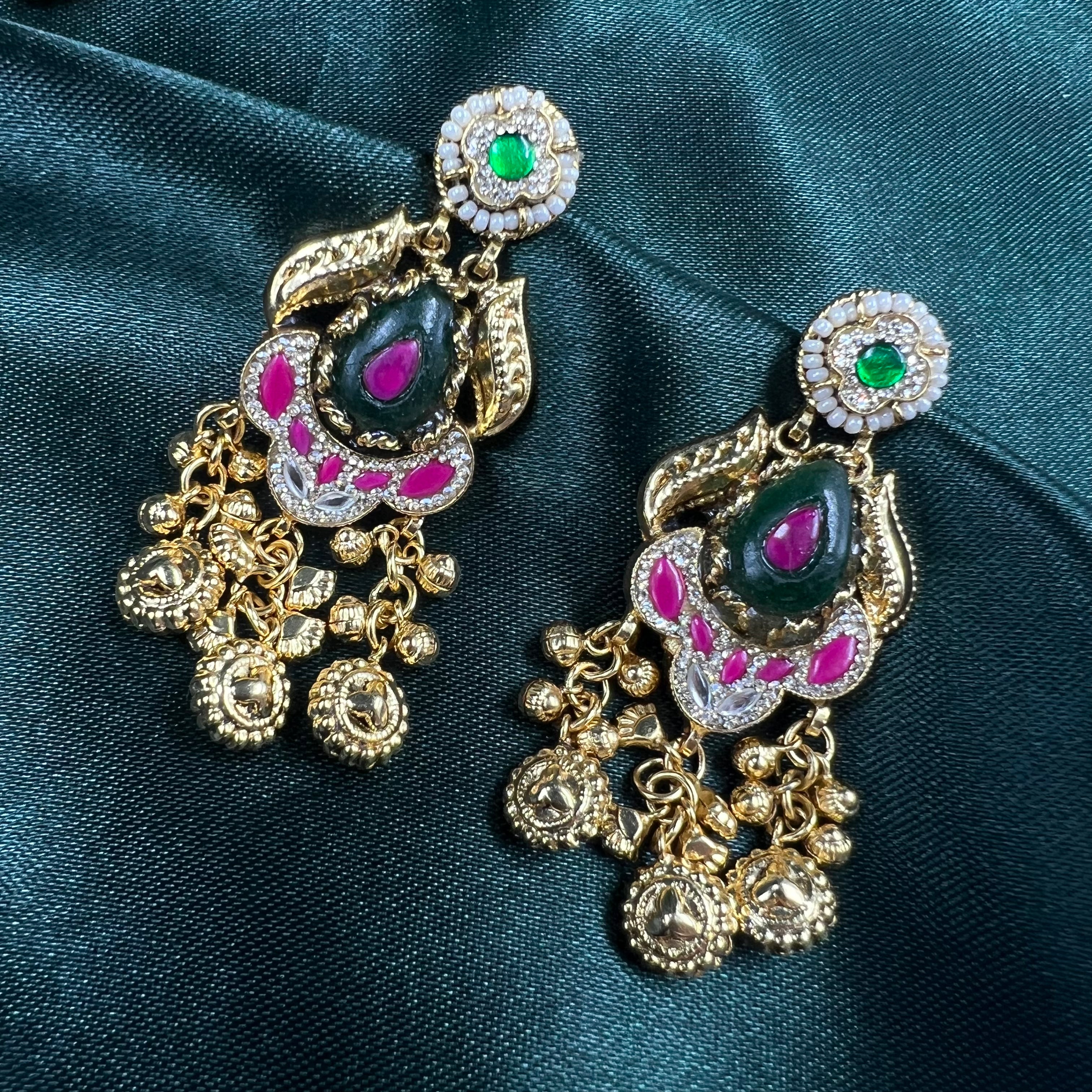 Rajkumari Classic Gold Polish Necklace Set