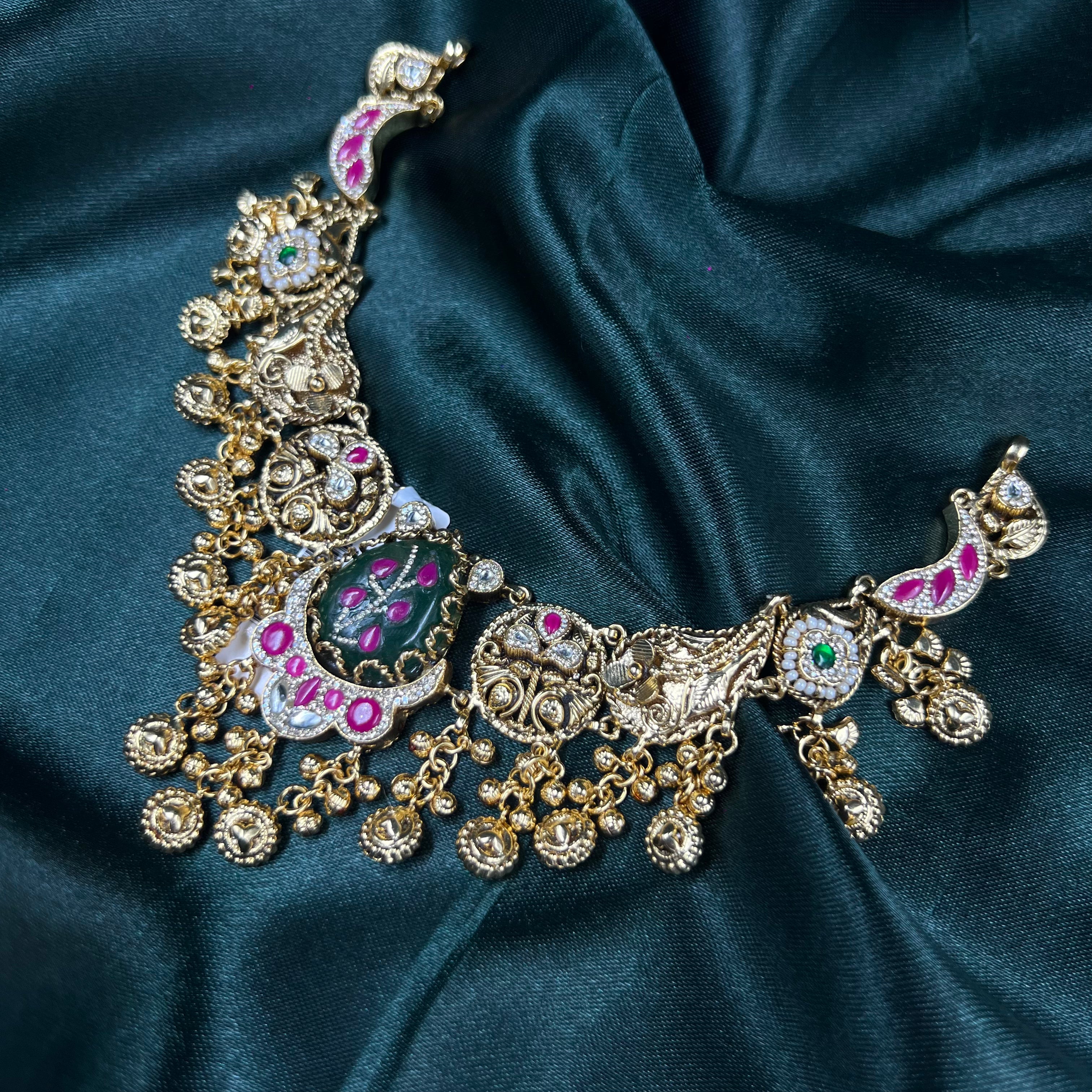 Rajkumari Classic Gold Polish Necklace Set