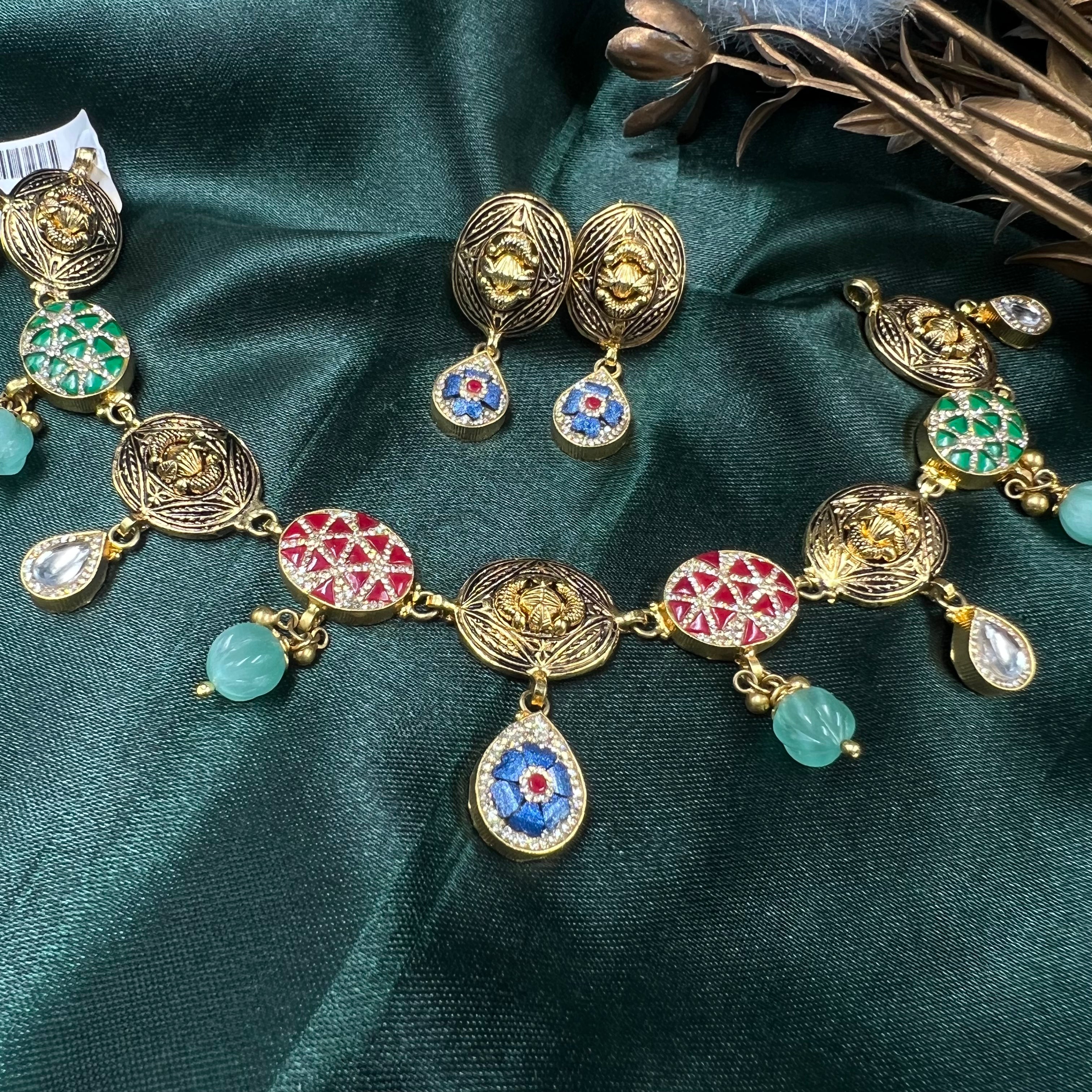 Nizami Gold Polish Necklace Set