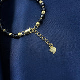 Anaya Gold Polish Black Beads Bracelet