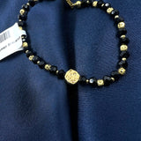 Anaya Gold Polish Black Beads Bracelet