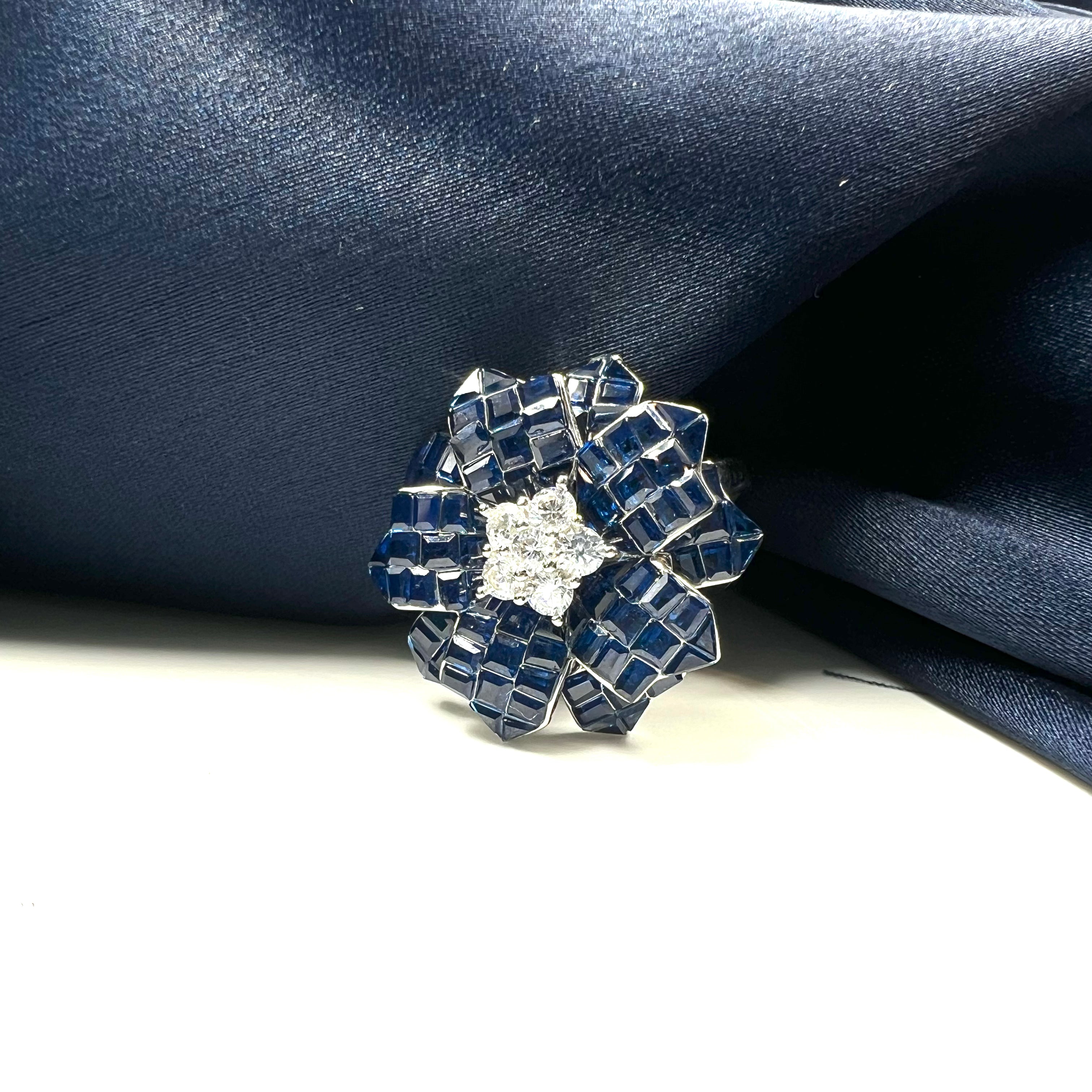 Nayra Blue Floral Ring