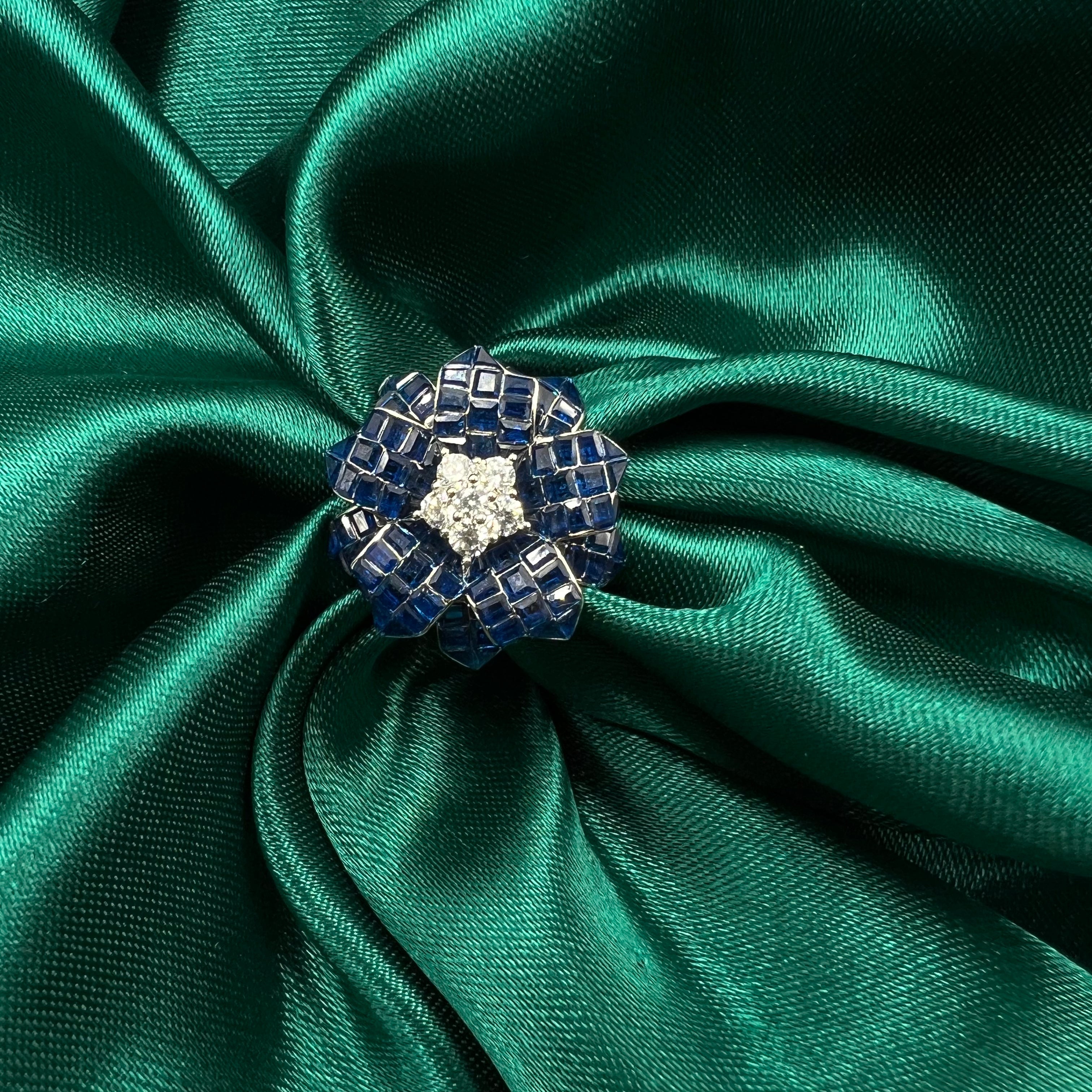 Nayra Blue Floral Ring