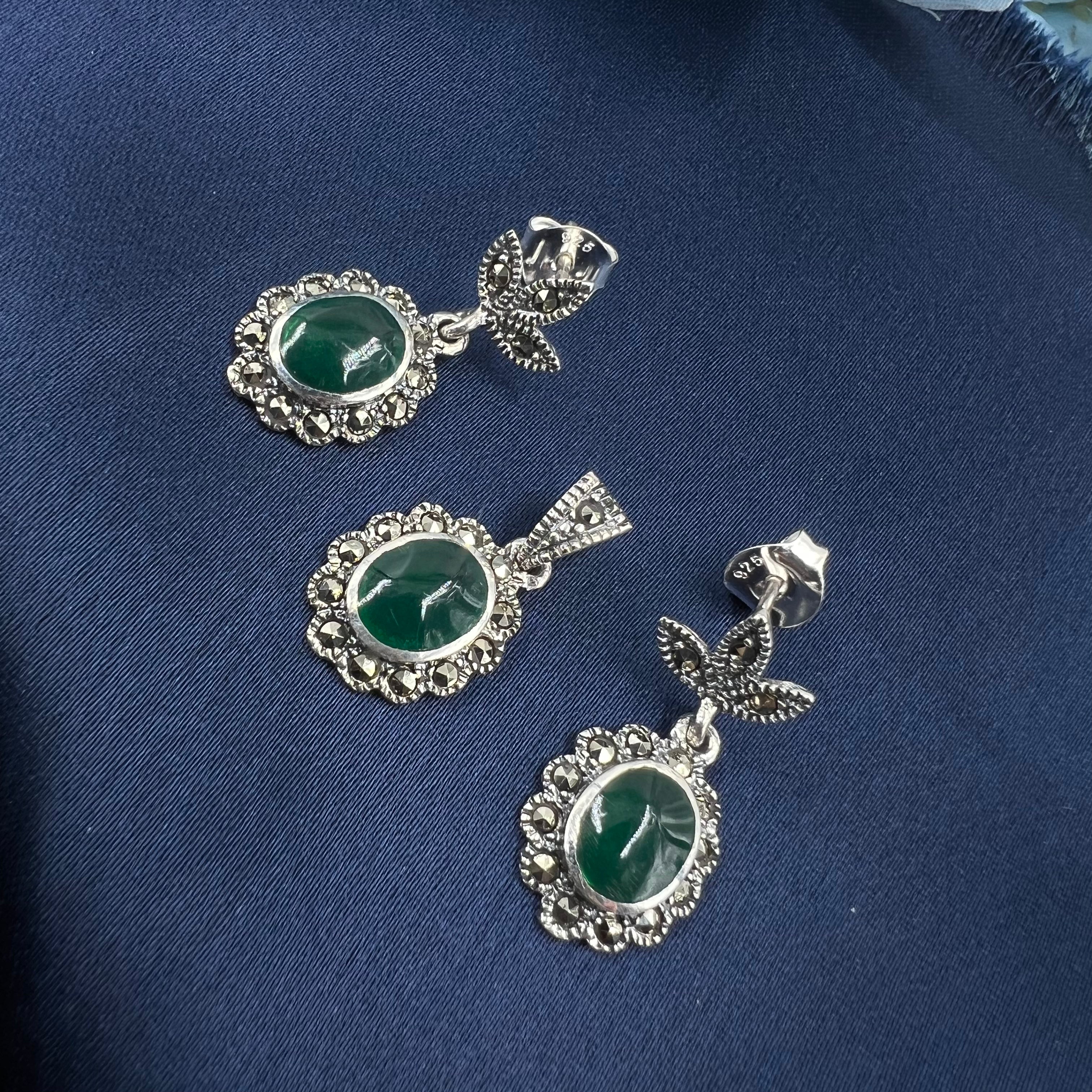 PureAura Marcasite Pendant Set