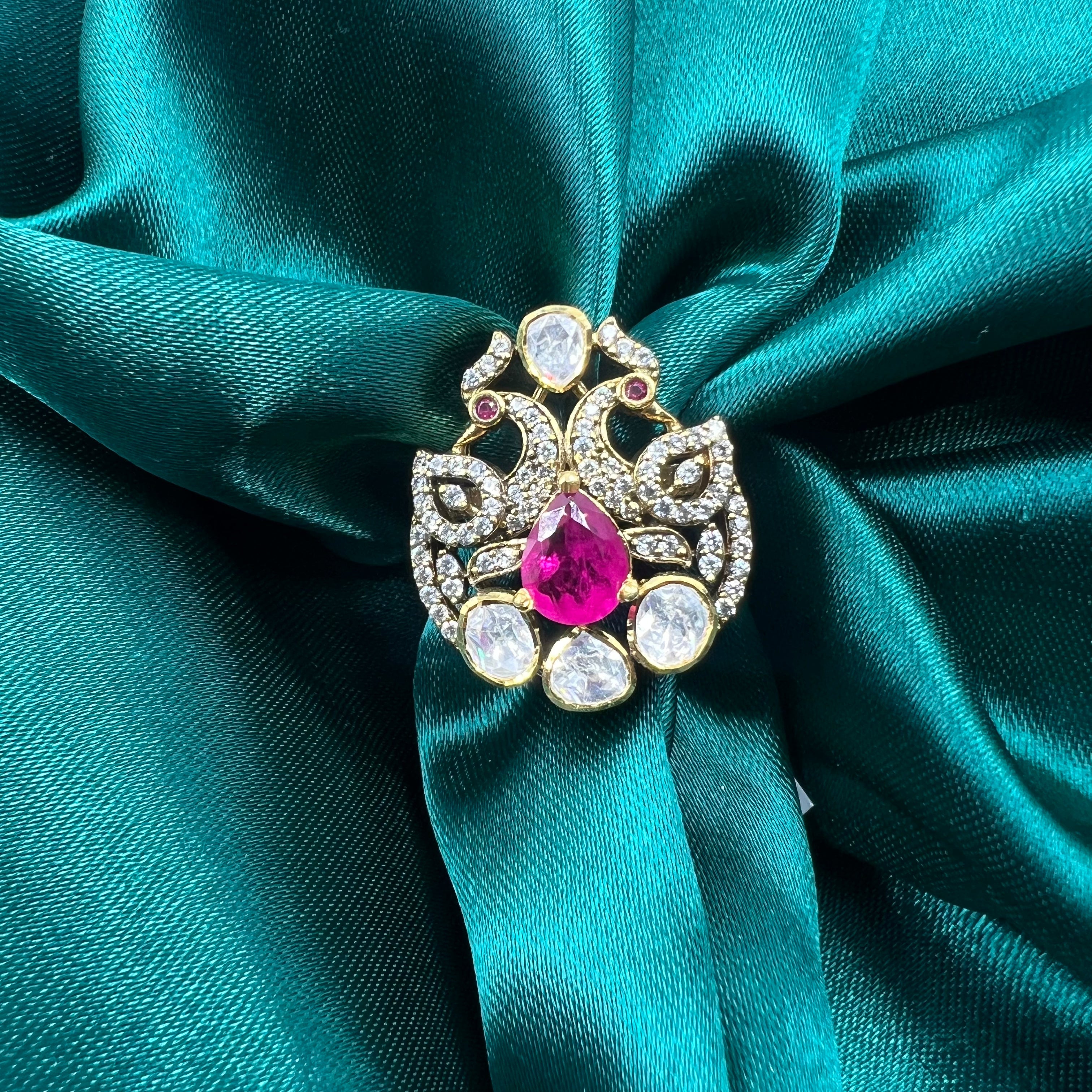 Rhea Gold Polish Polki Ring