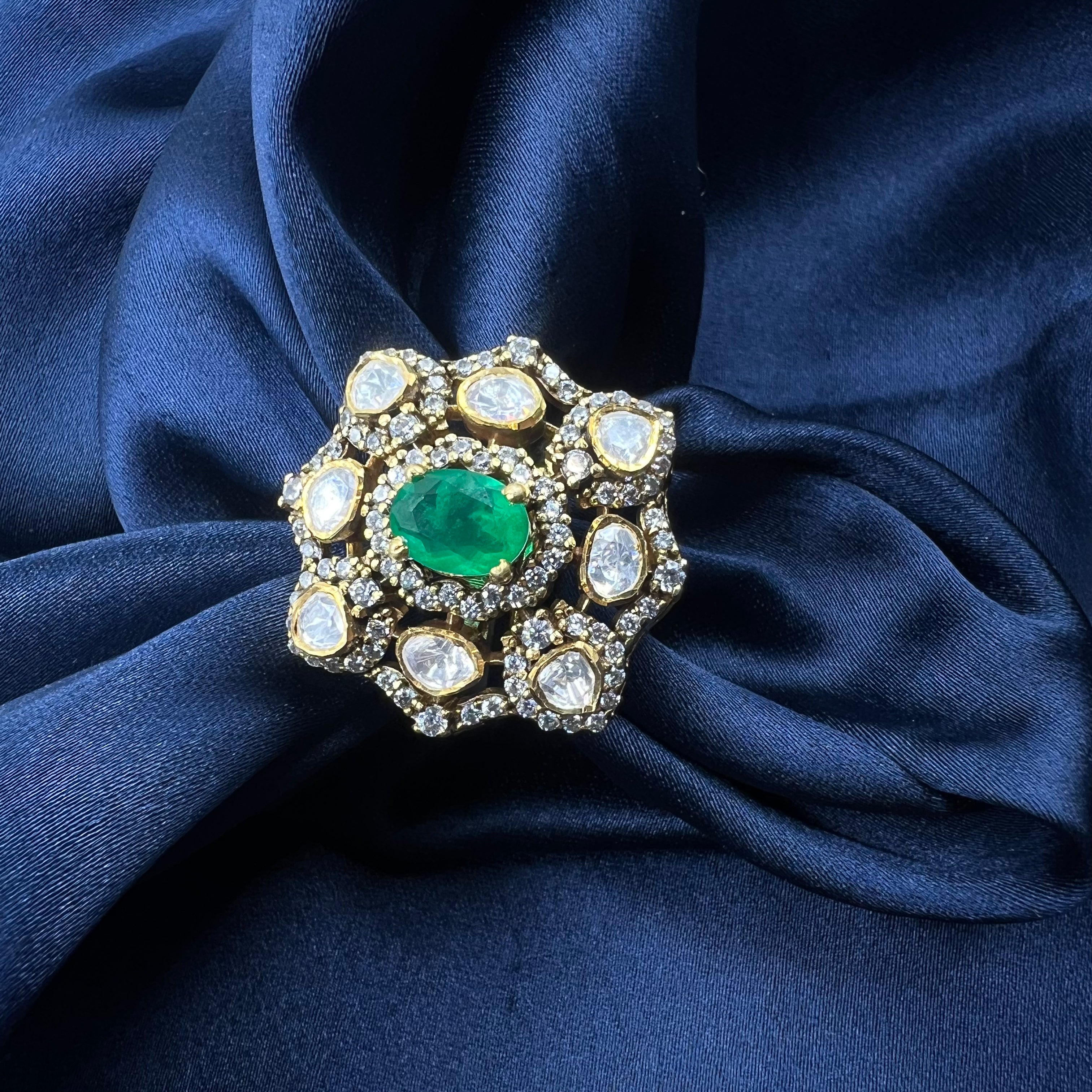 Reeva Gold Polish Polki Ring