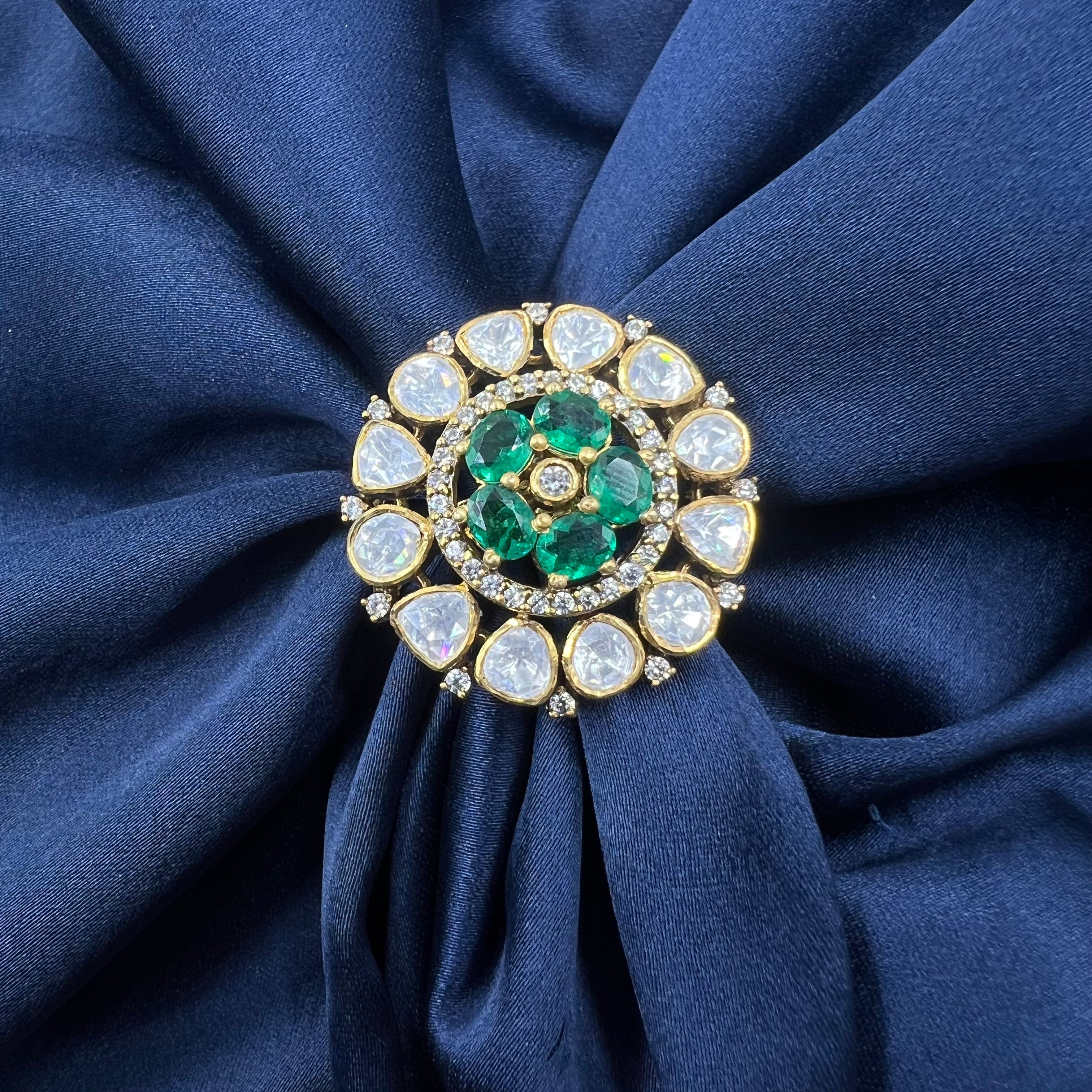 Vanya Gold Polish Polki Ring