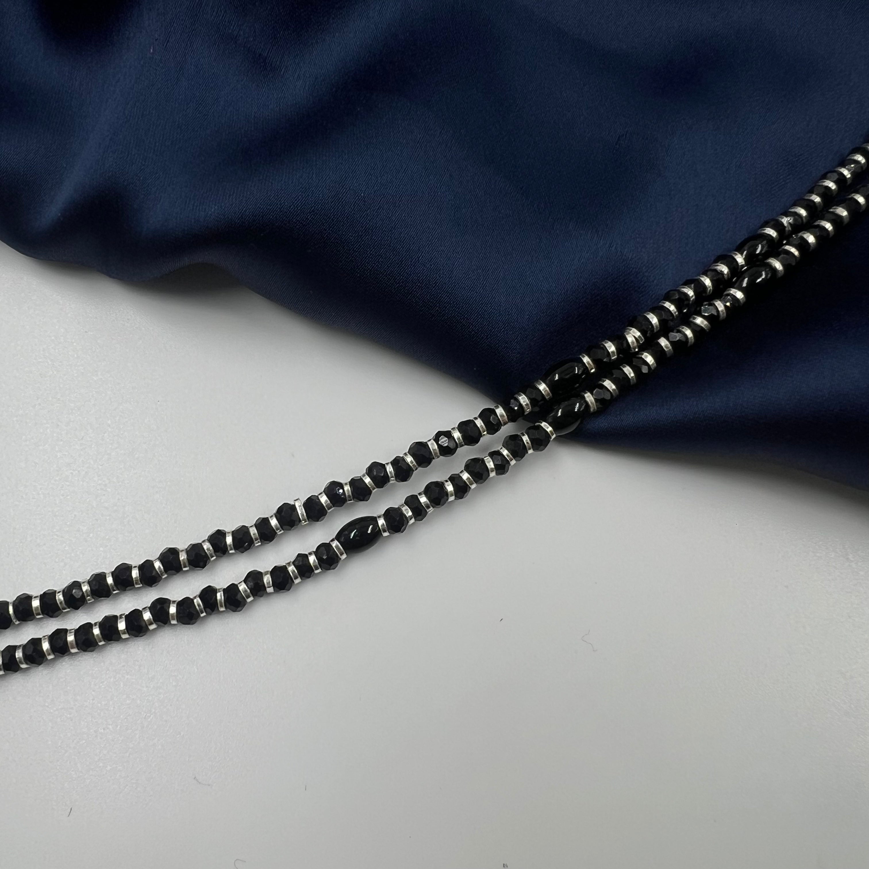 Elira Black Beads Anklet