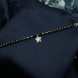 Marbella Black Beads Charms Anklet