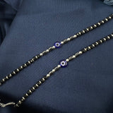 Sleek Black Beads Evil Eye Anklet