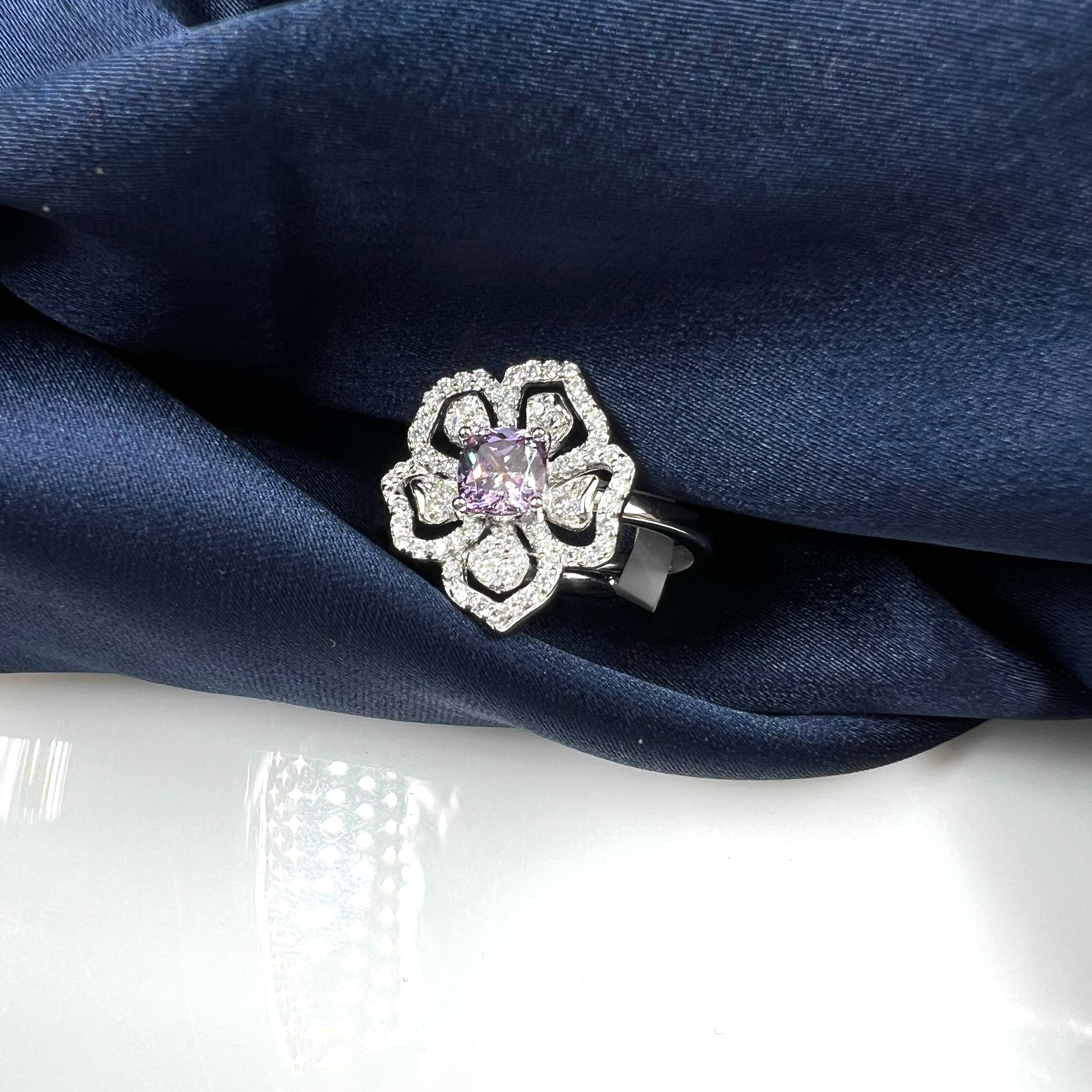 Mira Purple Floral Ring